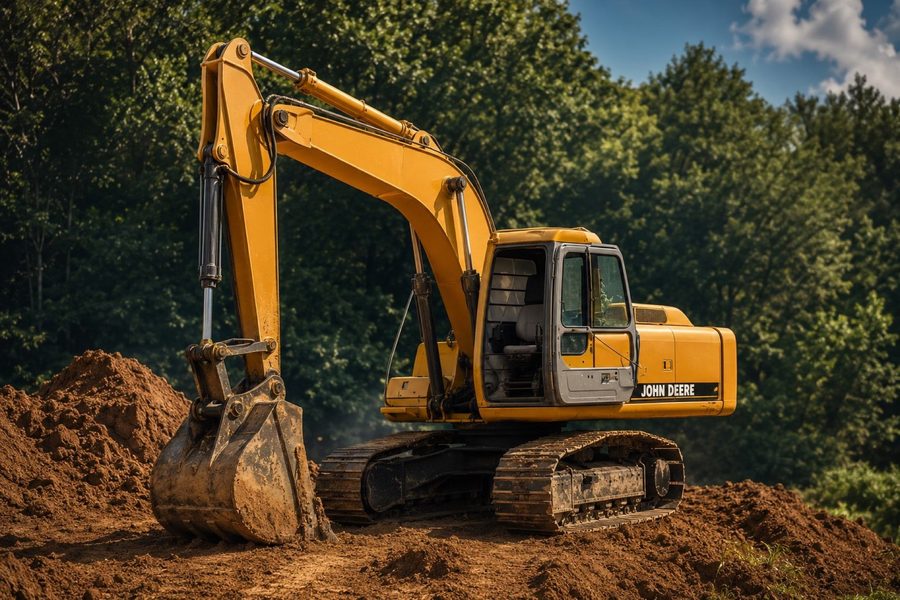 Wolf Creek Farms excavator on a land development job in East Central Alabama